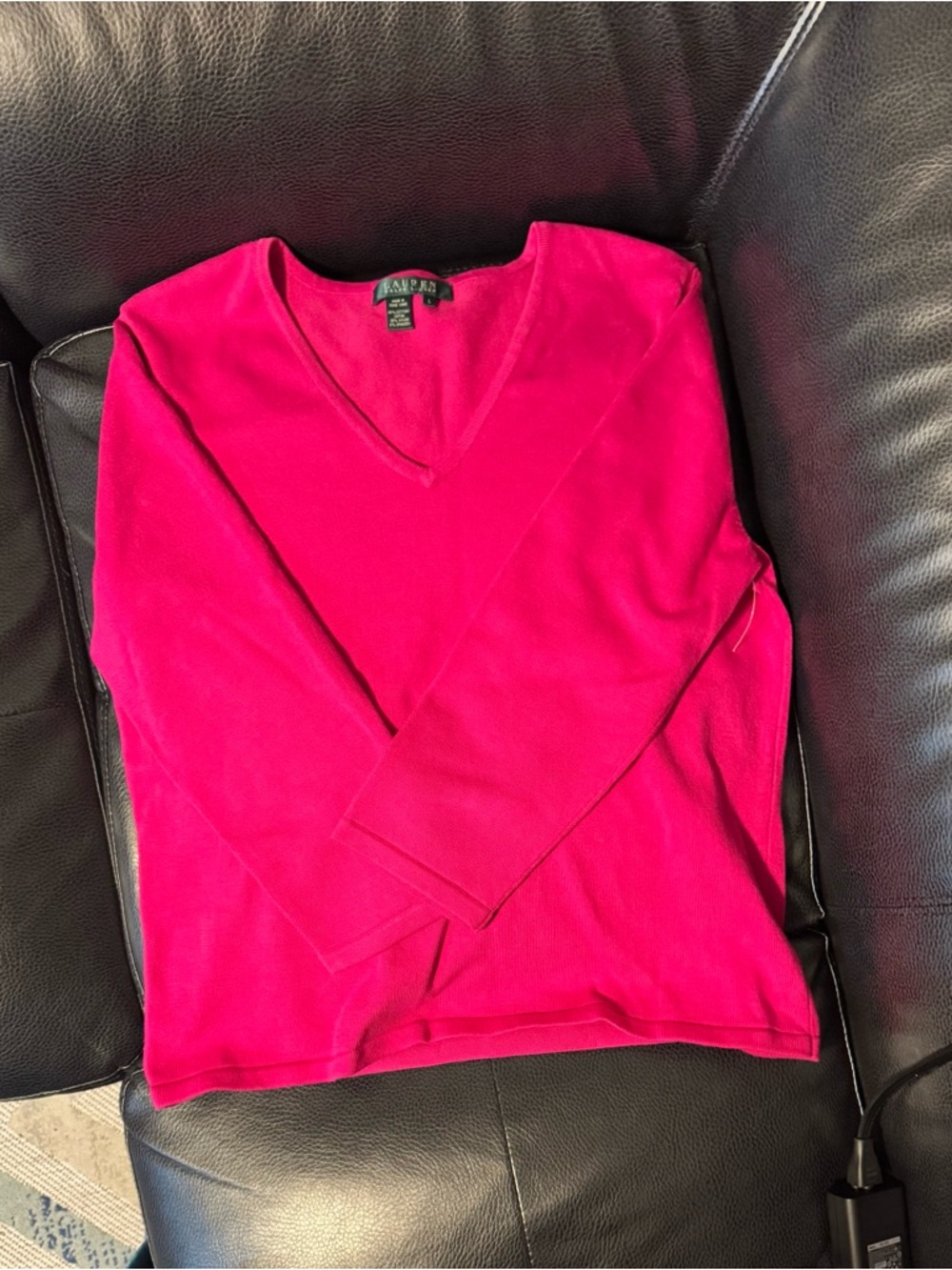 Lauren Ralph Lauren Hot Pink 3/4 Sleeve knit top